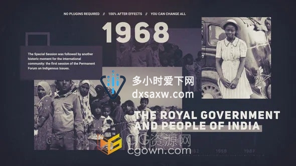 AE模板-时间线展示史诗战争历史视差相册教育电影纪录片