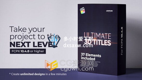 FCPX插件-37种三维文字标题动画字幕效果制作Ultimate 3D Titles