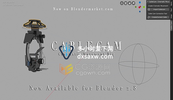 Cablecam V1.0 Blender插件电影摄影机运动装置