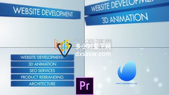 Services Logo PR模板立体图形翻转介绍视频片头动画