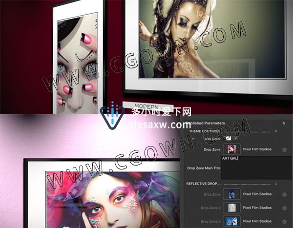 FCPX插件电子相册艺术展览相框照片动态展示片头包装FinalCutProX
