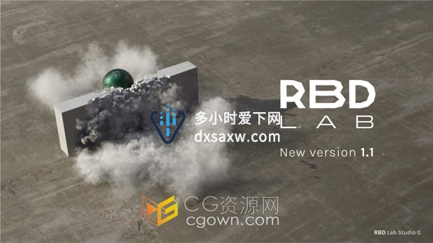 RBDLab v1.3.3 Blender插件物理动力学爆炸破碎烟雾特效工具