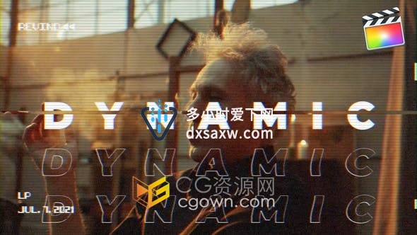 FCPX插件-酷炫创意动态时尚文字效果现代vhs风格vlog开场视频