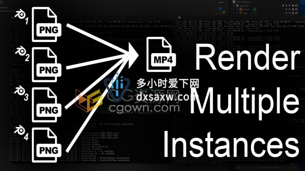Render Multiple Instaces V1.0 Blender插件同时多案例后台渲染工具