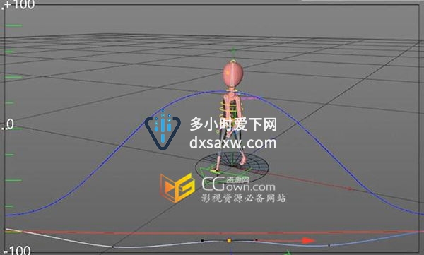 C4D插件 角色动画运动轨迹平视显示图样条曲线控制器 带视频教程