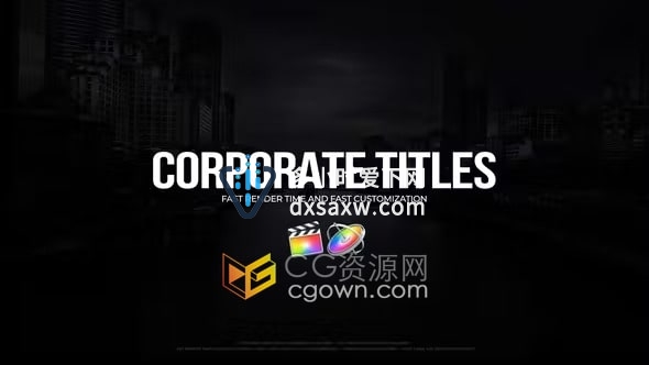 Corporate Titles FCPX插件4K分辨率企业名称介绍视频字幕