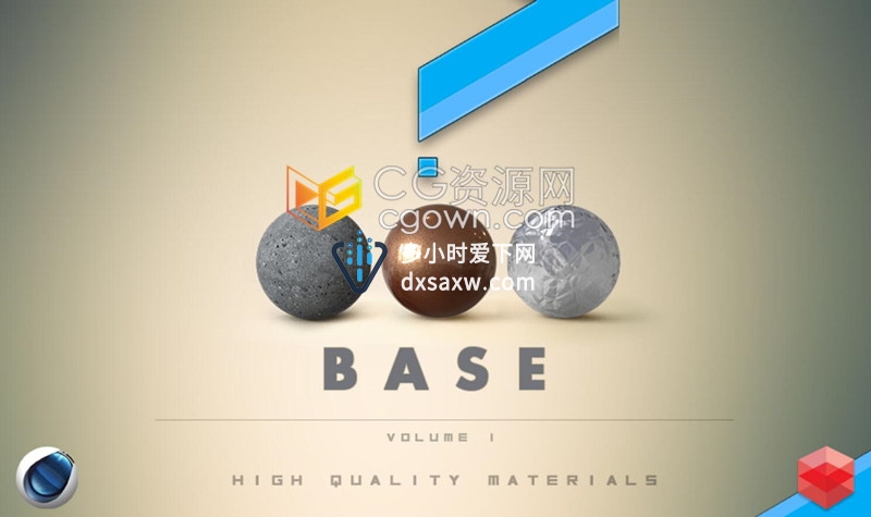 180种Redshift渲染器Base材质C4D预设包金属车漆液体石头木玻璃塑料布料