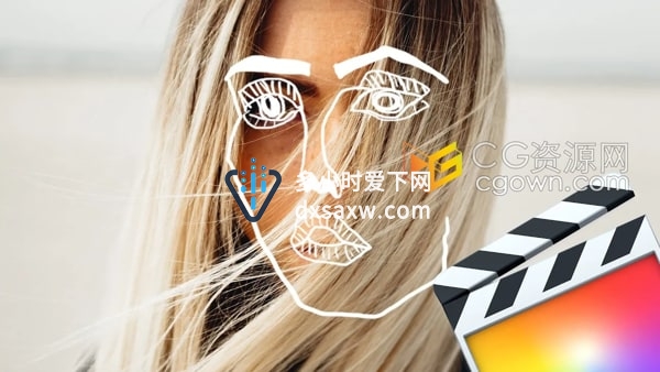 Disclosure Face Effect FCPX插件15种手绘脸部表情添加线条效果