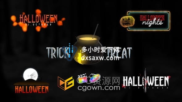 5 Halloween Scary Titles FCPX插件万圣节恐怖标题视频字幕