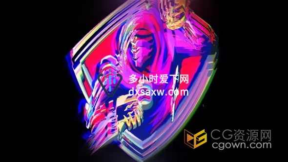 AE模板-快速故障LOGO霓虹灯幻影标志动画