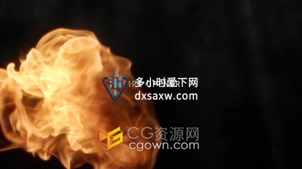 DR达芬奇模板-燃烧火焰粒子烟雾视频片头LOGO标志动画