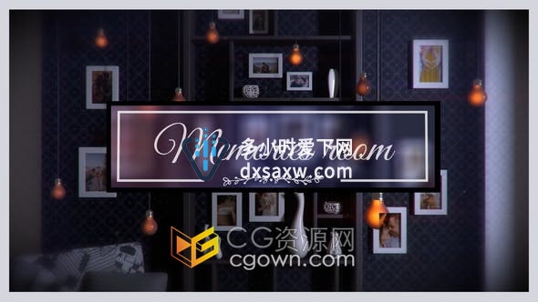 DR模板-室内墙上有相框展示照片动画视频相册