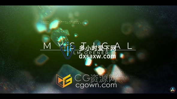 Resolve模板-折射梦幻场景文字标题动画大气宣传片头视频