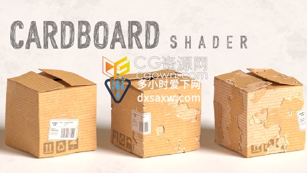 Cardboard Shader V1.1 Blender插件纸箱纸板纸皮材质预设着色器