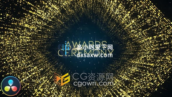 Resolve模板-颁奖典礼揭幕战公司年会活动开场视频金光闪耀粒子