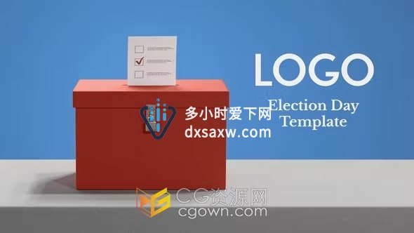 AE模板-投票选举盒子动画标志Election Day Opener