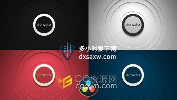 Resolve模板-圆形设计动画展示LOGO标志演绎视频片头