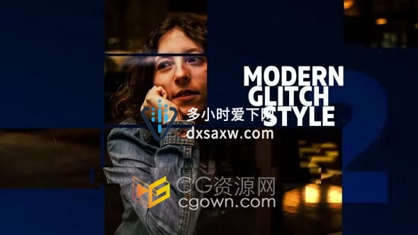 达芬奇模板-Urban Glitch Intro都市时尚生活vlog故障宣传短片