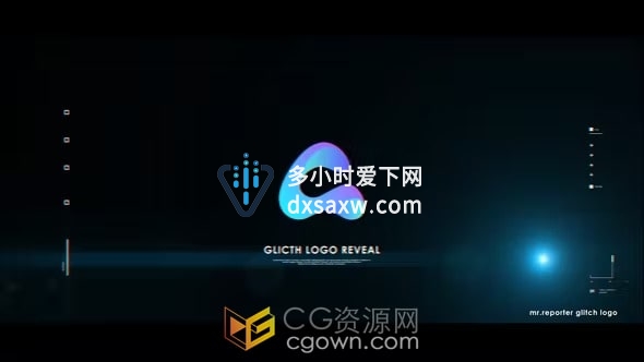 高科技故障特效LOGO视频片头效果制作-AE模板