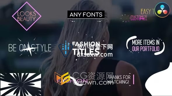 DR达芬奇模板-彩色文本动画适用于时尚美容博客社交媒体节目视频字幕标题