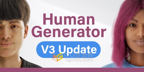 Human Generator V3.0.4 Blender插件3D人物人体模型生成器