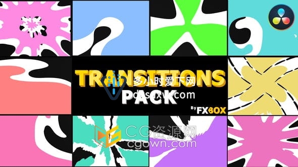 Resolve模板-10种2D动画手绘液体图形效果视频转场Smooth Transitions