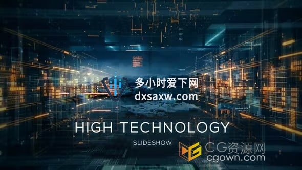 高科技幻灯片AE模板人工智能分析区块链云存储通信连接网络数据宣传视频