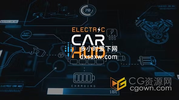 200种汽车抬头显示HUD电动汽车UI界面图形动画-AE模板