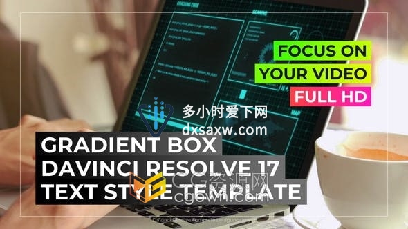 Resolve模板-12组图形边框背景文字标题视频字幕动画