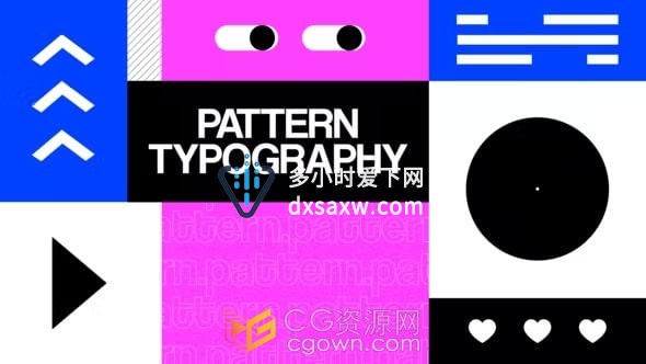 AE模板-创意彩色文字几何形状图案图形排版片头Pattern Typography
