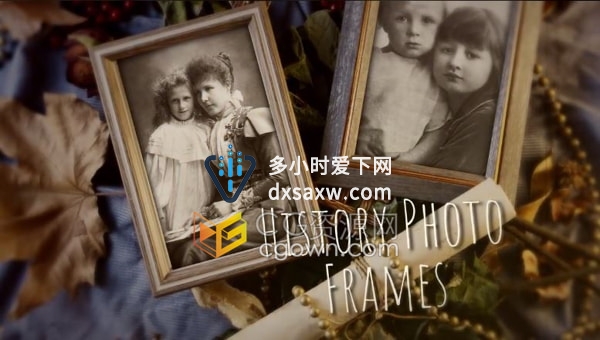 达芬奇模板-历史相框电影动画效果华丽优雅婚礼视频纪念日相册