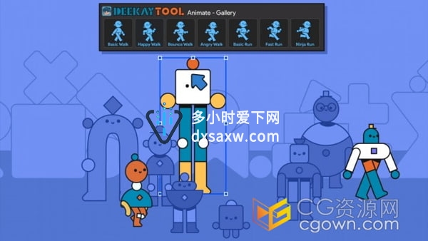 Deekay Tool V1.1.5 AE脚本一键创建卡通角色骨骼动作绑定MG动画制作