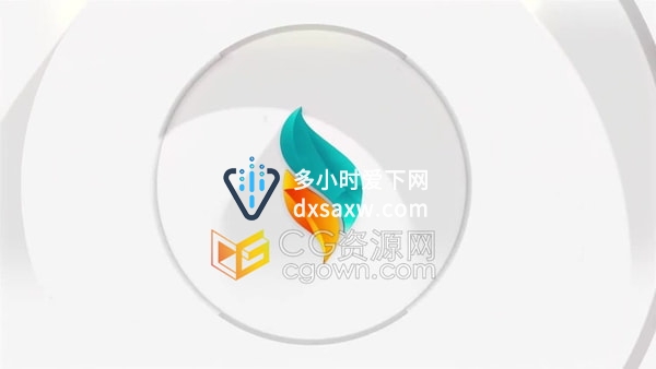 AE片头模板描边绘制阴影效果简单大气标志LOGO动画