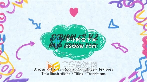 Resolve达芬奇模板-富有创意手绘涂鸦元素动画儿童六一电视节目视频