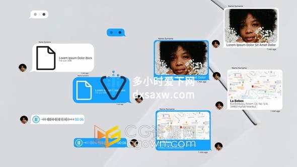 达芬奇模板-逼真文本对话工具有趣创意聊天对话语音短信消息气泡