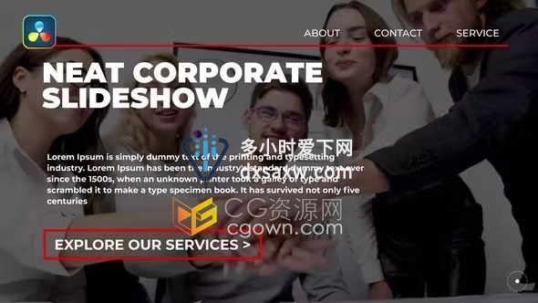 达芬奇模板-现代干净整洁企业幻灯片商业活动公司宣传片