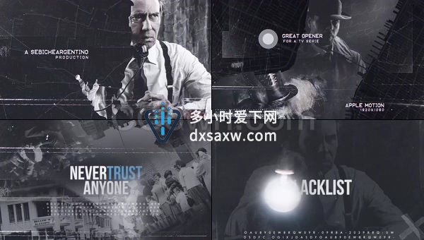 侦探视频片头沉闷悬疑调查犯罪黑名单档案电影宣传-Motion模板下载