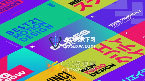 DaVinci Resolve模板-彩色幻灯片介绍字幕动画效果视频制作