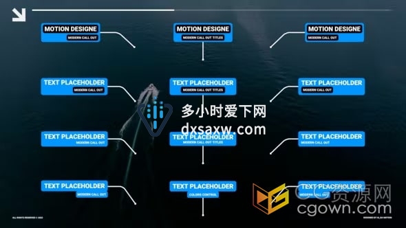 AE模板-现代4K指示线大标题 Call Out Titles呼出引用信息标注