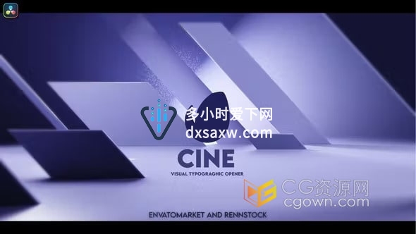 DR达芬奇模板-抽象3D动画背景简约大气标志动画Cine Logo