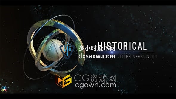 Resolve模板-历史文化介绍新闻政治开场幻灯片视频动画