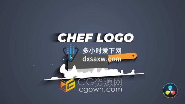 DaVinci Resolve模板-卡通厨师刀MG图形动画视频片头