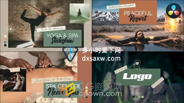 Yoga瑜伽健身SPA美容行业宣传介绍视频动画-DR达芬奇模板