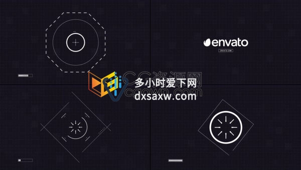 Apple Motion模板-企业标志简洁迷你图形LOGO动画