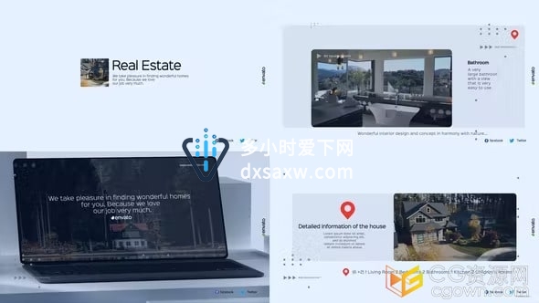 房地产宣传办公室住宅公寓别墅租售广告产品在线演示AE视频模板