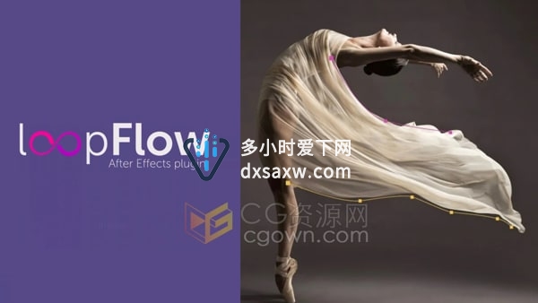 AE插件loopFlow V1.2.1静态图片局部制作流动循环动画效果