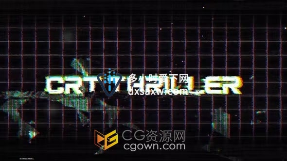 AE模板-VHS Thriller故障录制画面效果惊悚悬疑电影视频预告片