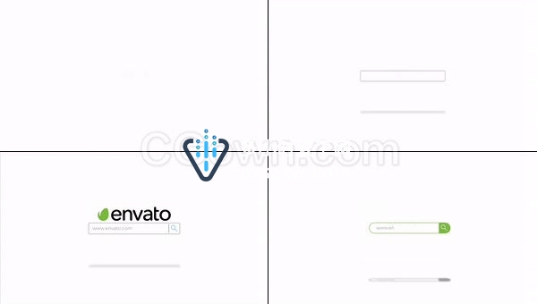 2种搜索框样式效果输入文字搜出LOGO动画视频片头-Motion模板下载
