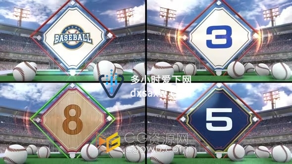 AE模板-棒球决赛倒计时动画体育赛事运动宣传倒数片头