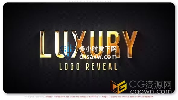 Luxury Logo AE模板金/银/铂金三种金属材质LOGO动画